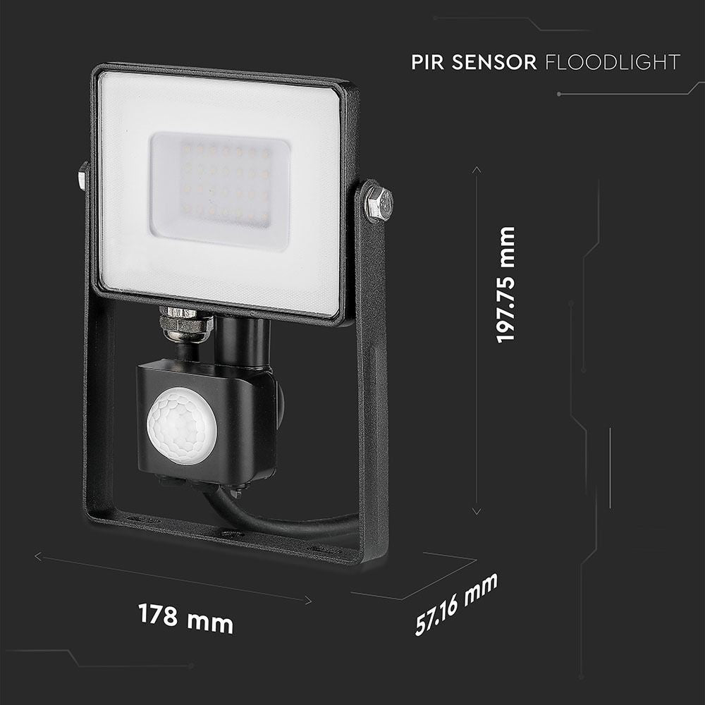 V-Tac 30W LED projektør med sensor - Samsung LED chip - Effektiv belysning med sensor og Samsung LED chip - 5 års producentgaranti - Vandtæt IP65