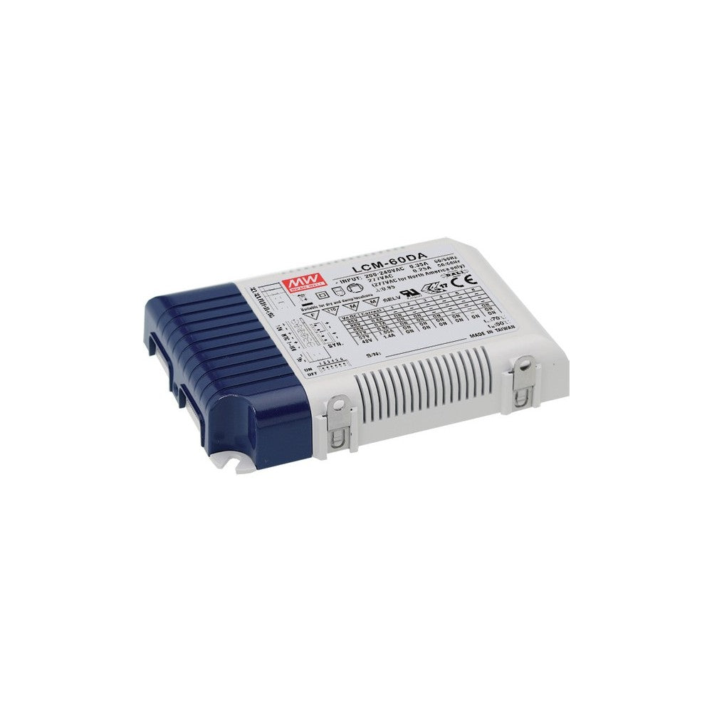 Meanwell LCM-60DA DALI dæmpbar driver til LED panel – 60W, 230V, med Dali interface + push dim