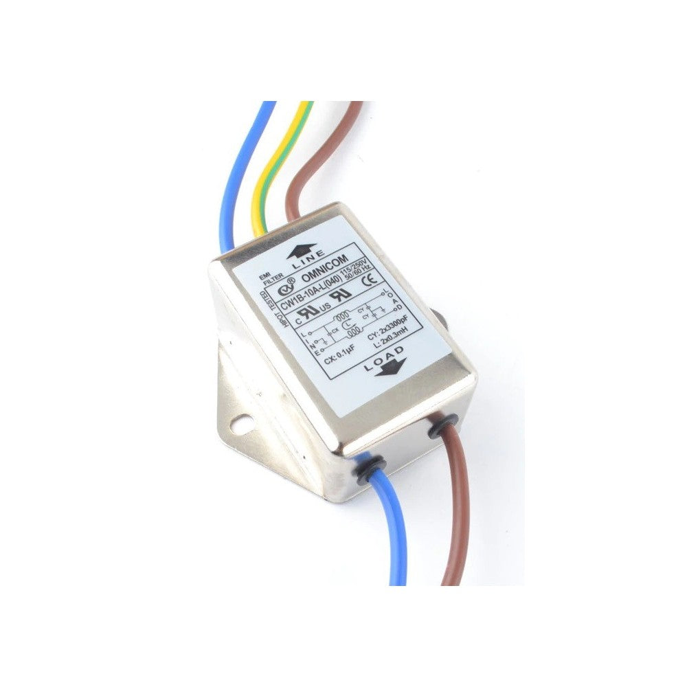EMI filter - Støjfilter, 10A, 230V, til beskyttelse mod elektronisk støj og interferens