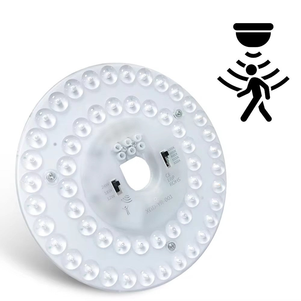 24/18/12W LED indsats med sensor - Ø17 cm, Valgfri CCT, erstat G24, cirkelrør og kompaktrør, flicker free