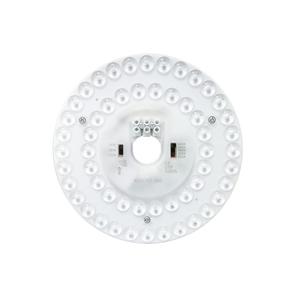 24/18/12W LED indsats med sensor - Ø17 cm, Valgfri CCT, erstat G24, cirkelrør og kompaktrør, flicker free
