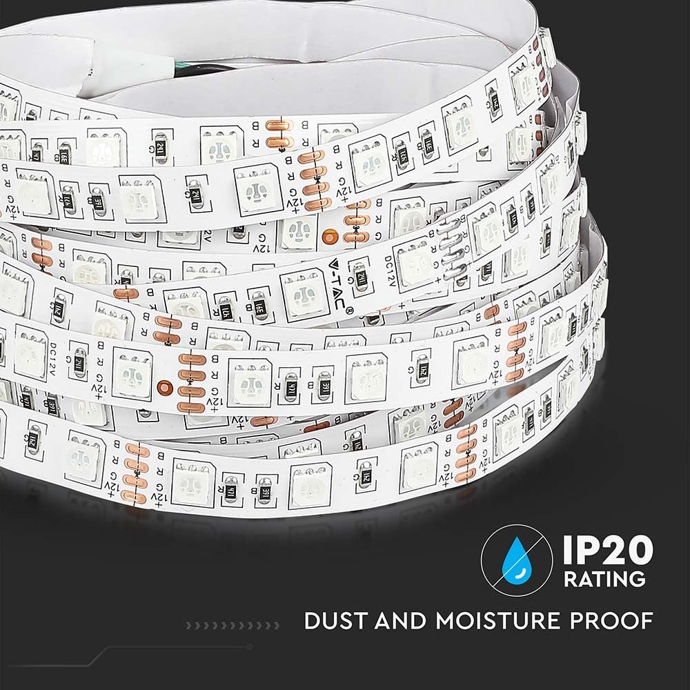 60 LED Stribe Lys 11W Gul, IP20, 5m/rulle, RA80 - Praktisk og energibesparende belysning til din indretning!