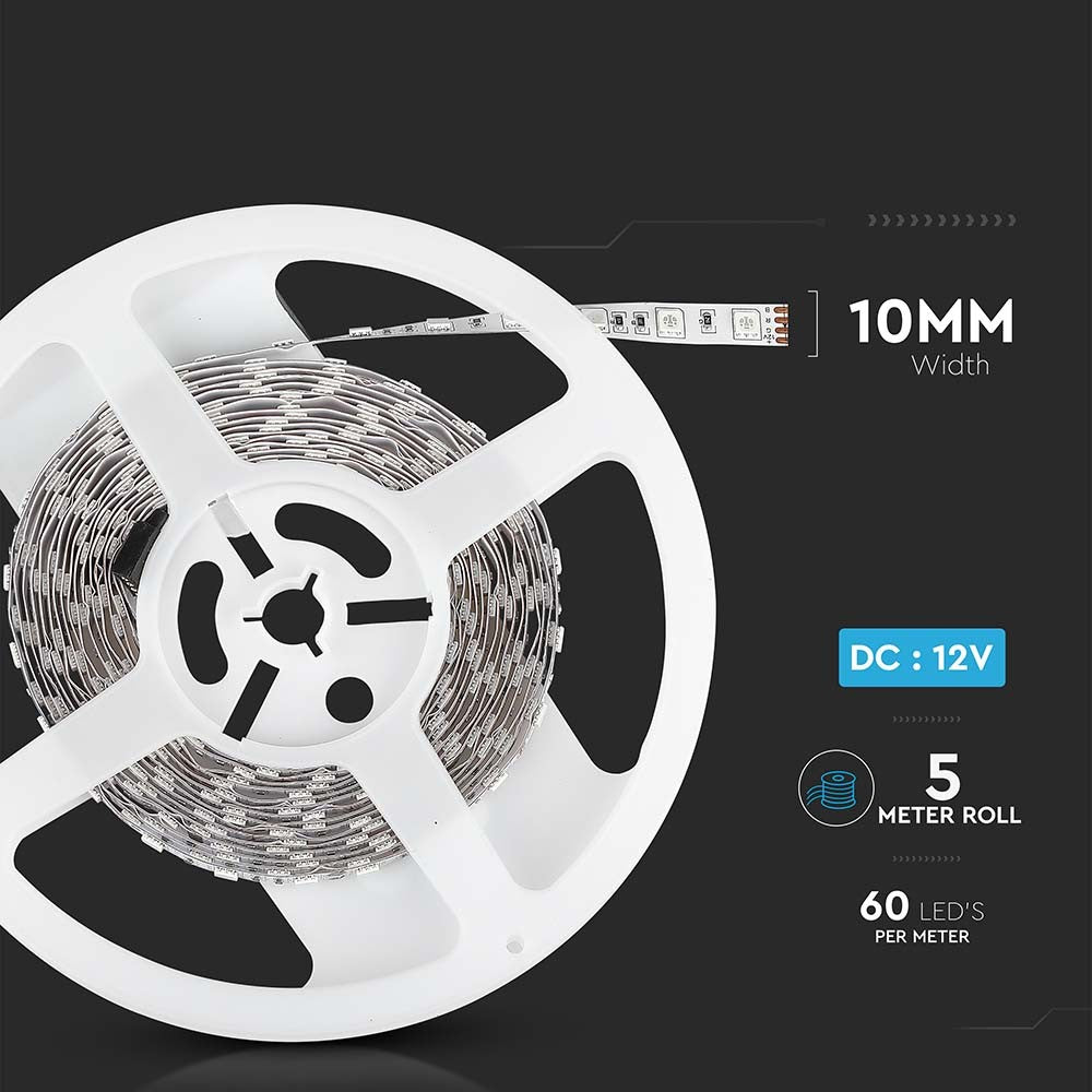 60 LED Stribe Lys 11W Gul, IP20, 5m/rulle, RA80 - Praktisk og energibesparende belysning til din indretning!