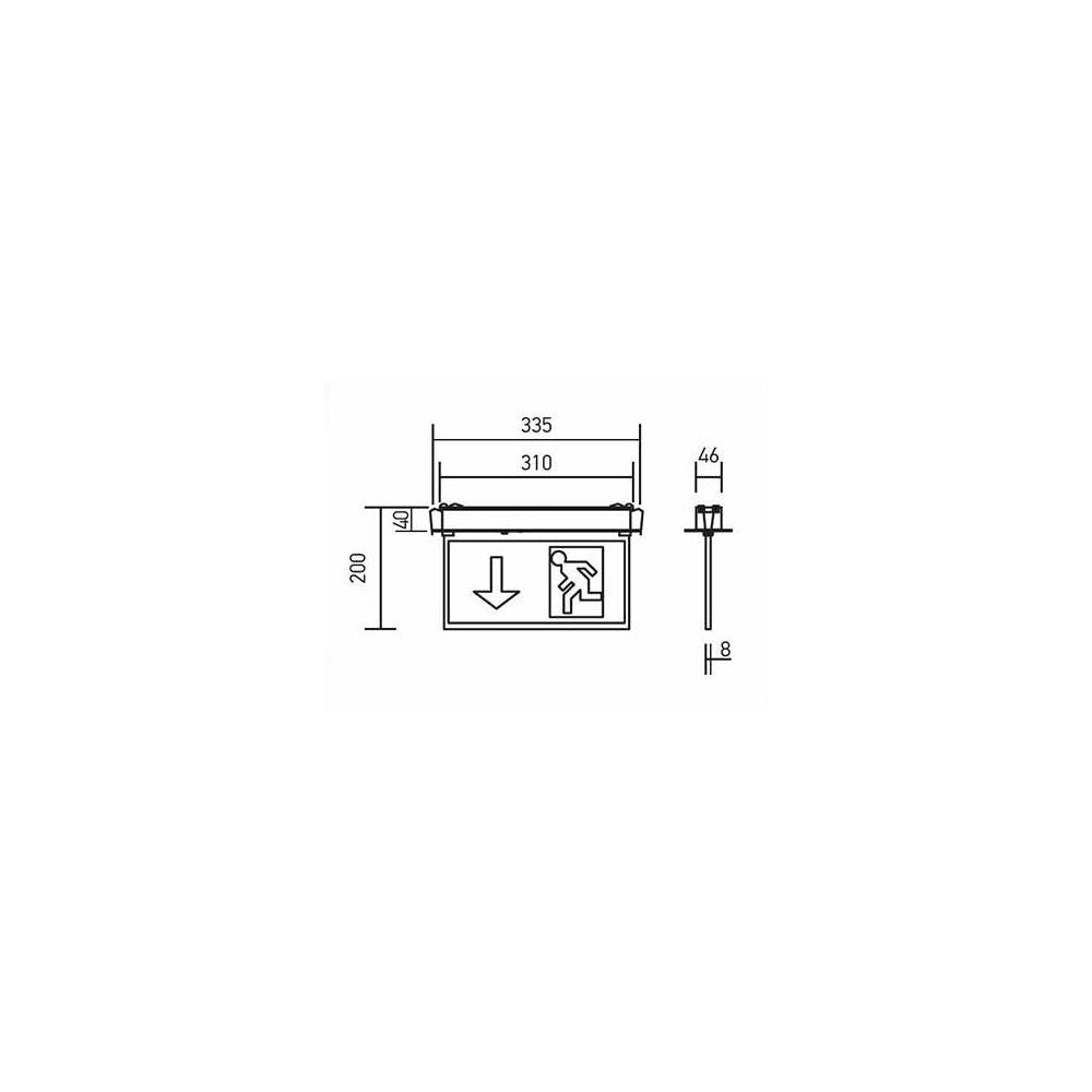 V-Tac Indbygget LED Exit Skilt - 2W, Samsung LED chip, 5 års producentgaranti
