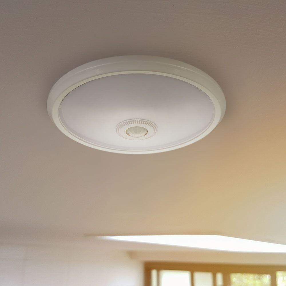 V-Tac 12W LED sensorlampe - Samsung LED chip, PIR sensor, IP20 indendørs, 230V, inkl. lyskilde - Erstatning for 60W - 5 års garanti