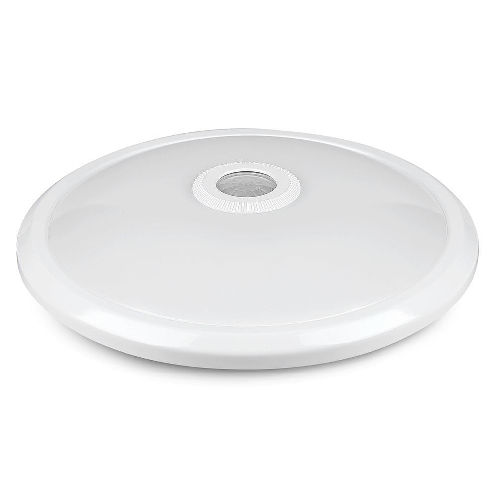 V-Tac 12W LED sensorlampe - Samsung LED chip, PIR sensor, IP20 indendørs, 230V, inkl. lyskilde - Erstatning for 60W - 5 års garanti