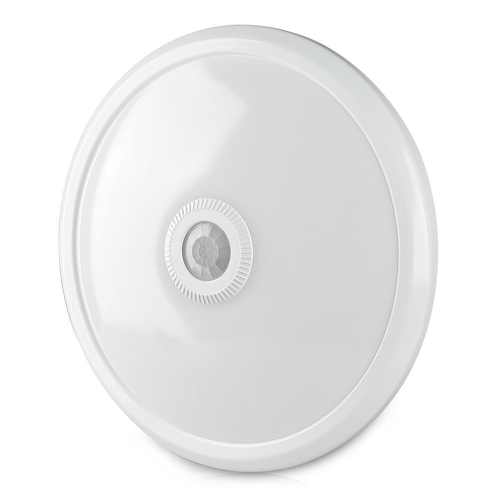 V-Tac 12W LED sensorlampe - Samsung LED chip, PIR sensor, IP20 indendørs, 230V, inkl. lyskilde - Erstatning for 60W - 5 års garanti