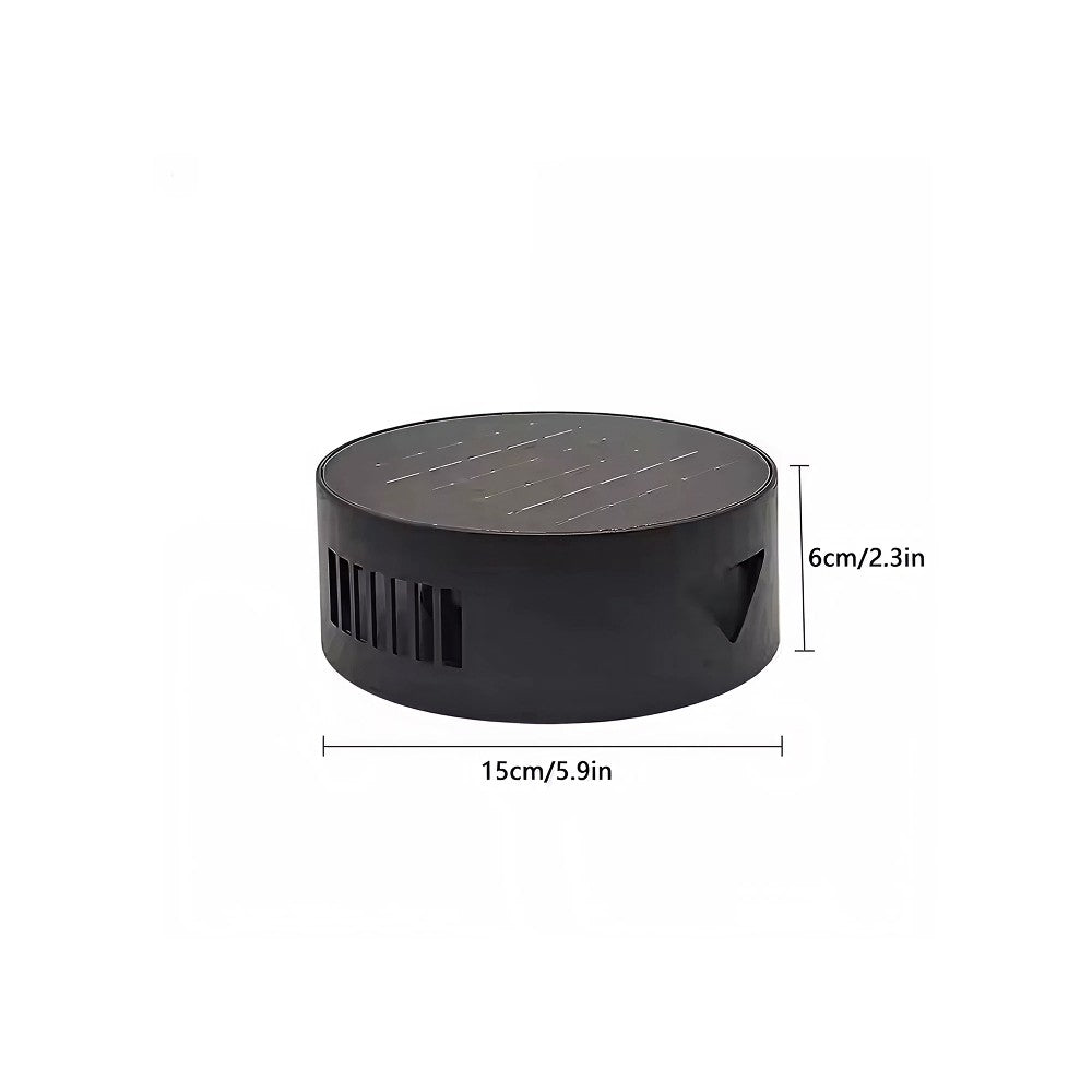 Sort rund solcelle sensor væglampe med roterbar funktion og skumringssensor - Effekt 3W, IP54-certificeret