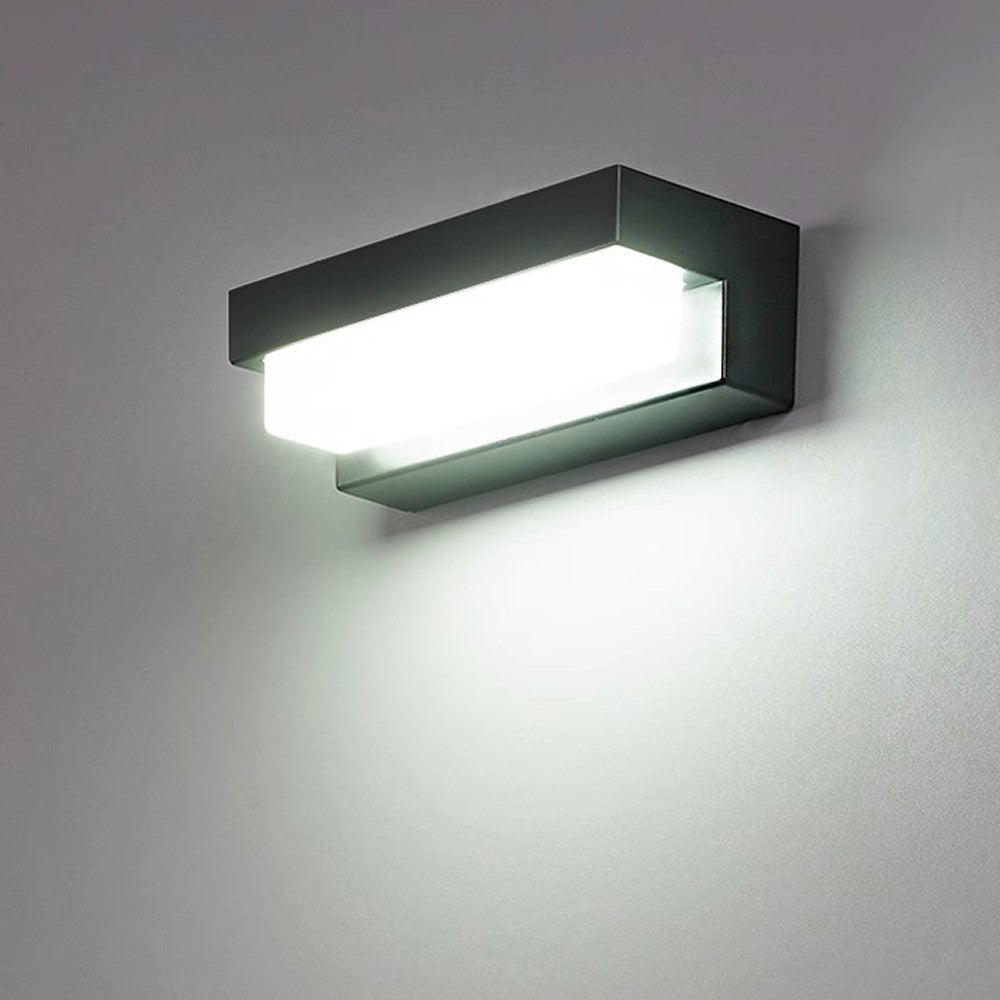 Solcelle sensor CCT væglampe - 3 lyskulører, sort, firkantet, skumringssensor, IP54, 2W