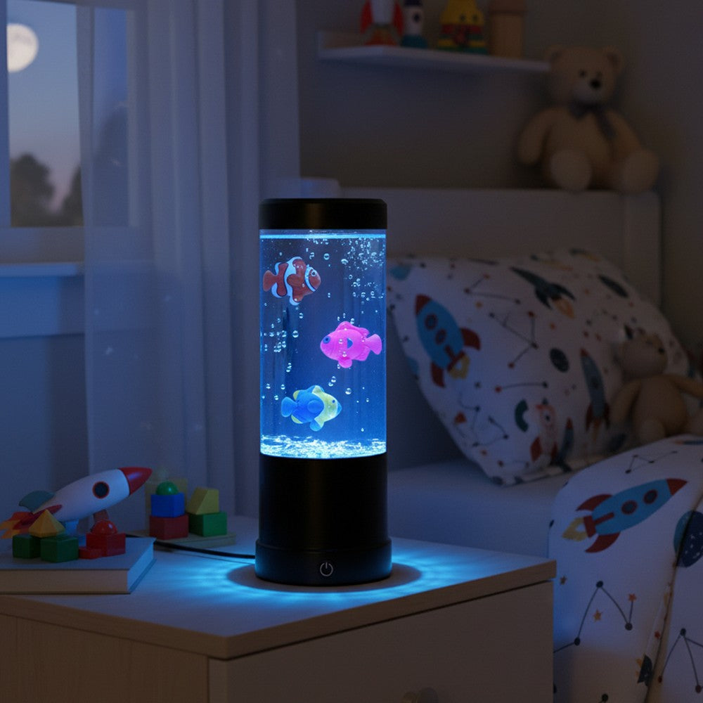 Fiskelampe RGB 23cm høj - Ø9 cm (perfekt til børn og barnlige sjæle)