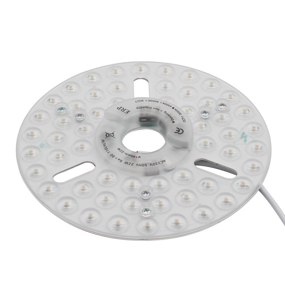 24W LED Dæmpbar Indsats med Linser, Ø16 cm, Erstat G24, Cirkelrør, Flicker Free - 230V, 2900lm, RA80 - Erstatter 100W