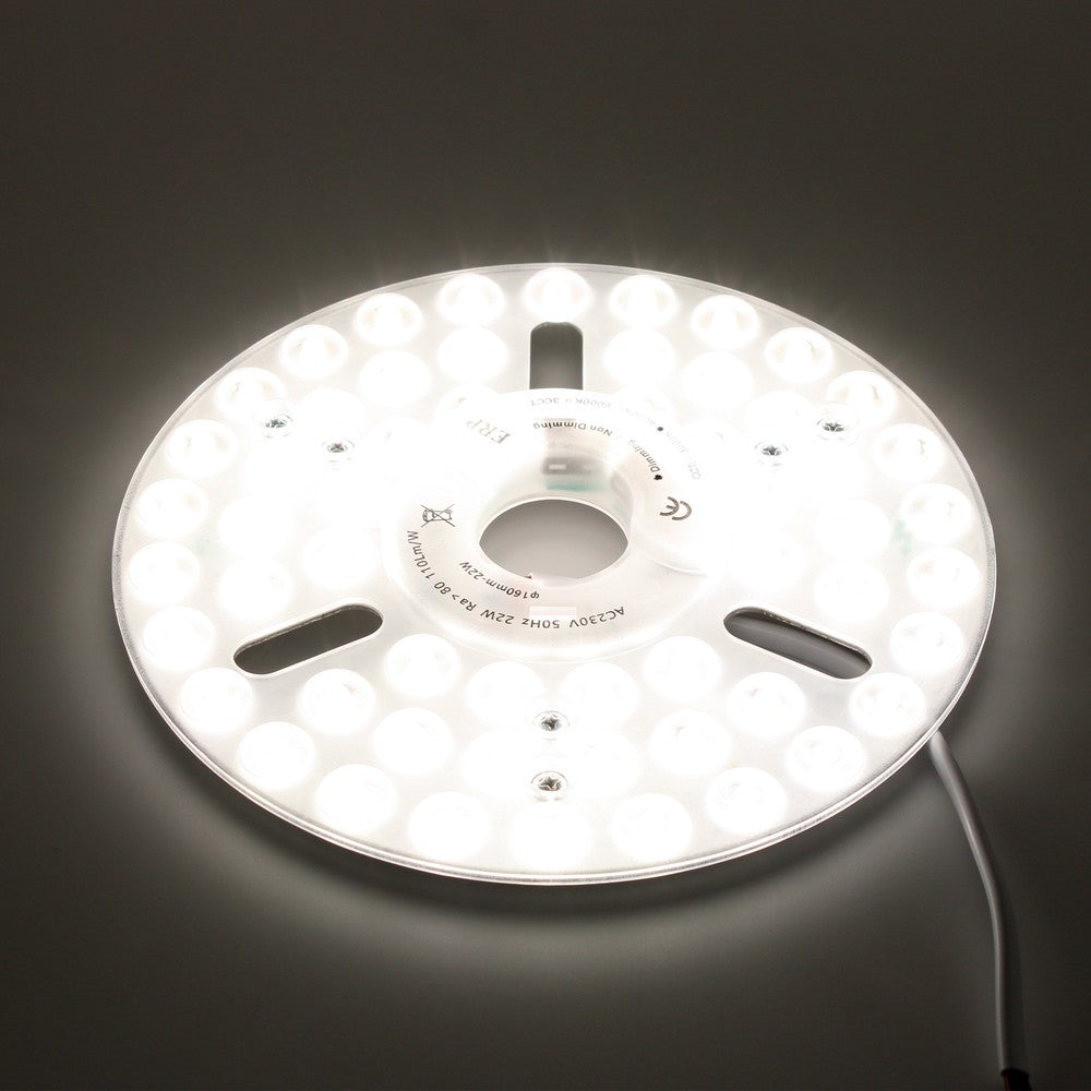 24W LED Dæmpbar Indsats med Linser, Ø16 cm, Erstat G24, Cirkelrør, Flicker Free - 230V, 2900lm, RA80 - Erstatter 100W