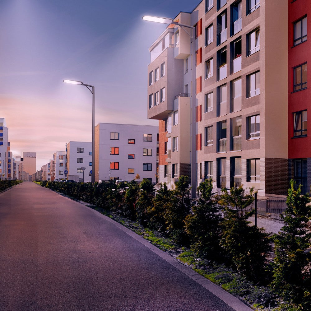 Gadebelysning STREETOS 2 100W - Neutral Hvid, 230V, IP65, Grå, Skumringssensor
