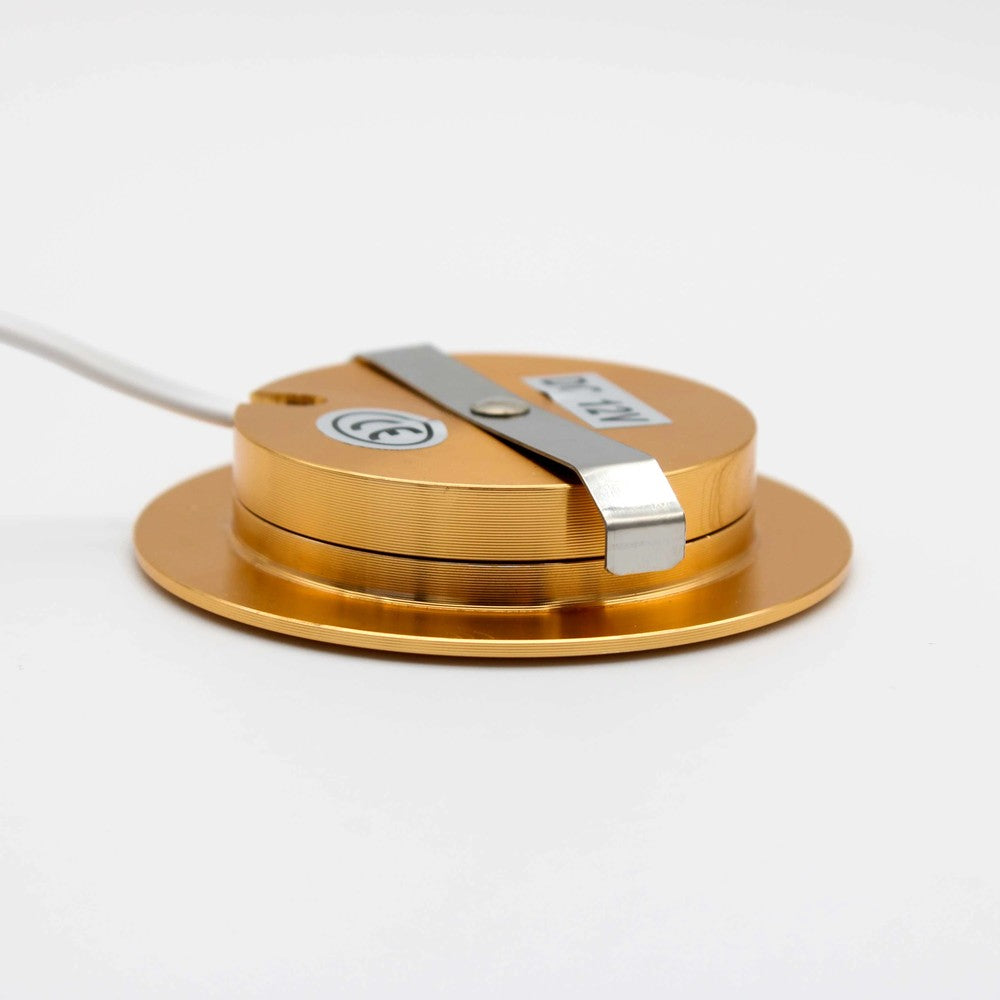 LEDlife Reco68 møbelspot i guld med dæmpbar strømforsyning - 3 stk. (2,7W LED, 220lm, RA92, 12V)