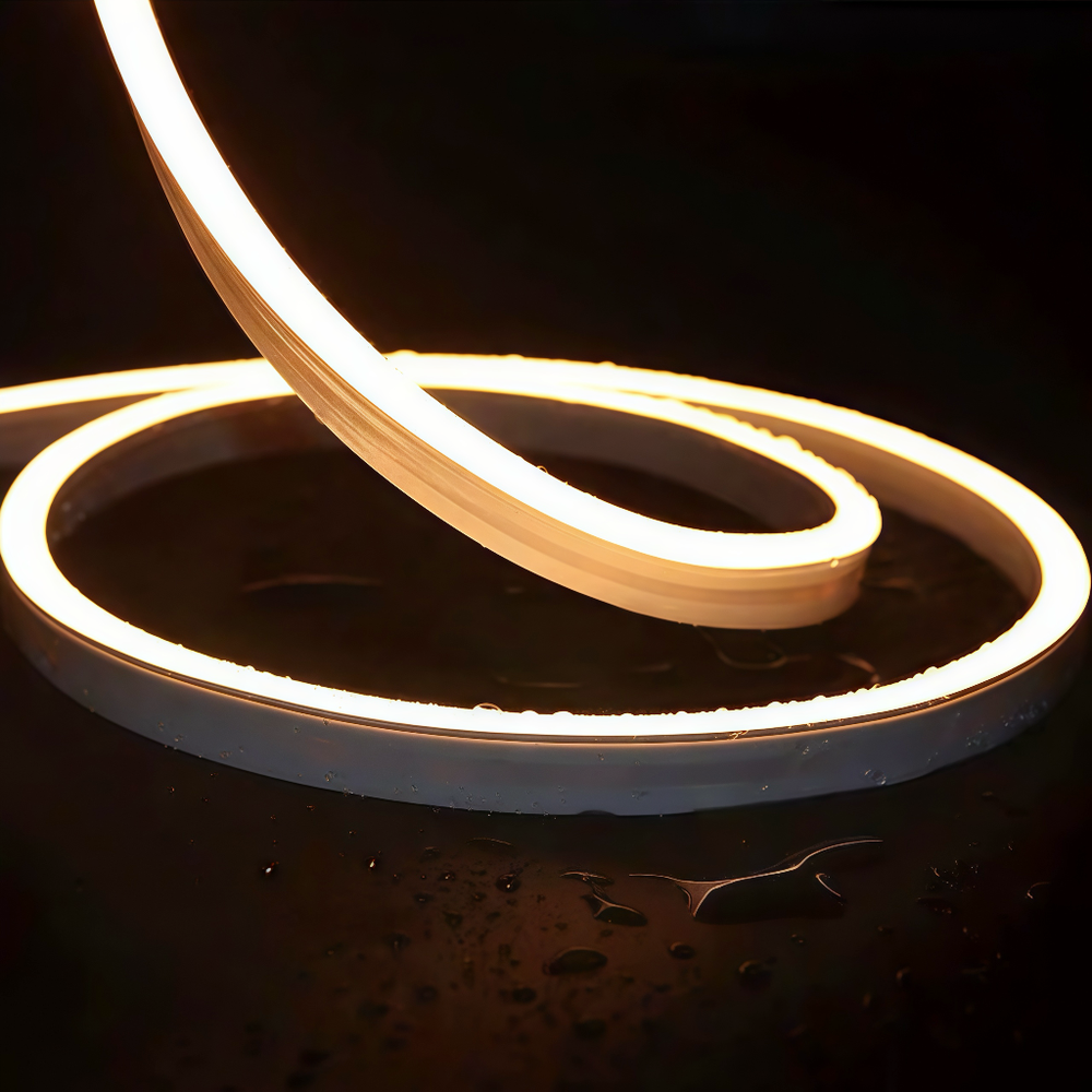 Varm Hvid 8x16 CLIP-ON Neon Flex LED Strip - 8,5W pr. meter, IP67, 24V