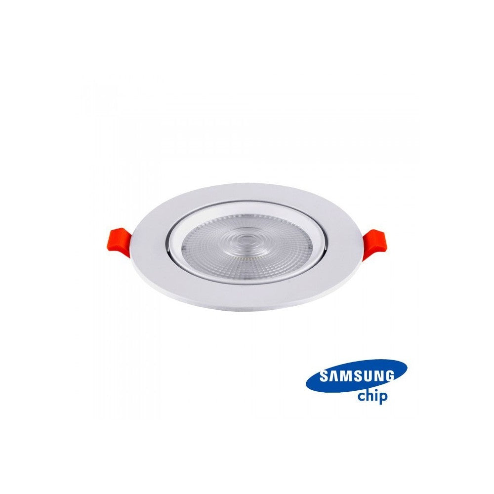 V-Tac 20W LED indbygnings-spotlight - Hul: Ø14,5 cm, Mål: Ø17 cm, 3 cm høj