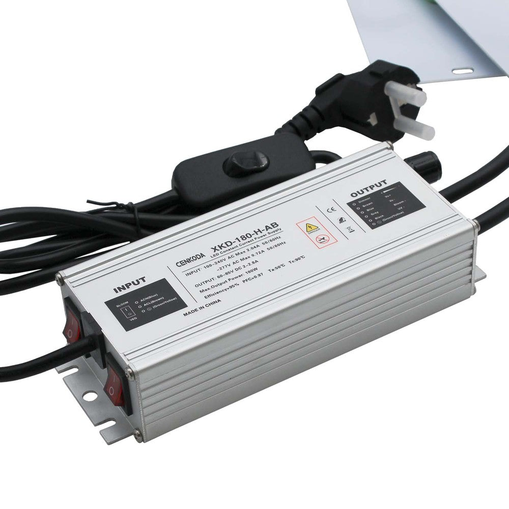 Quantum Vækstlampe 180W - Fuldt spektrum, IP65, RA90, 26000lm, Inkl. ophæng - Uden blæser