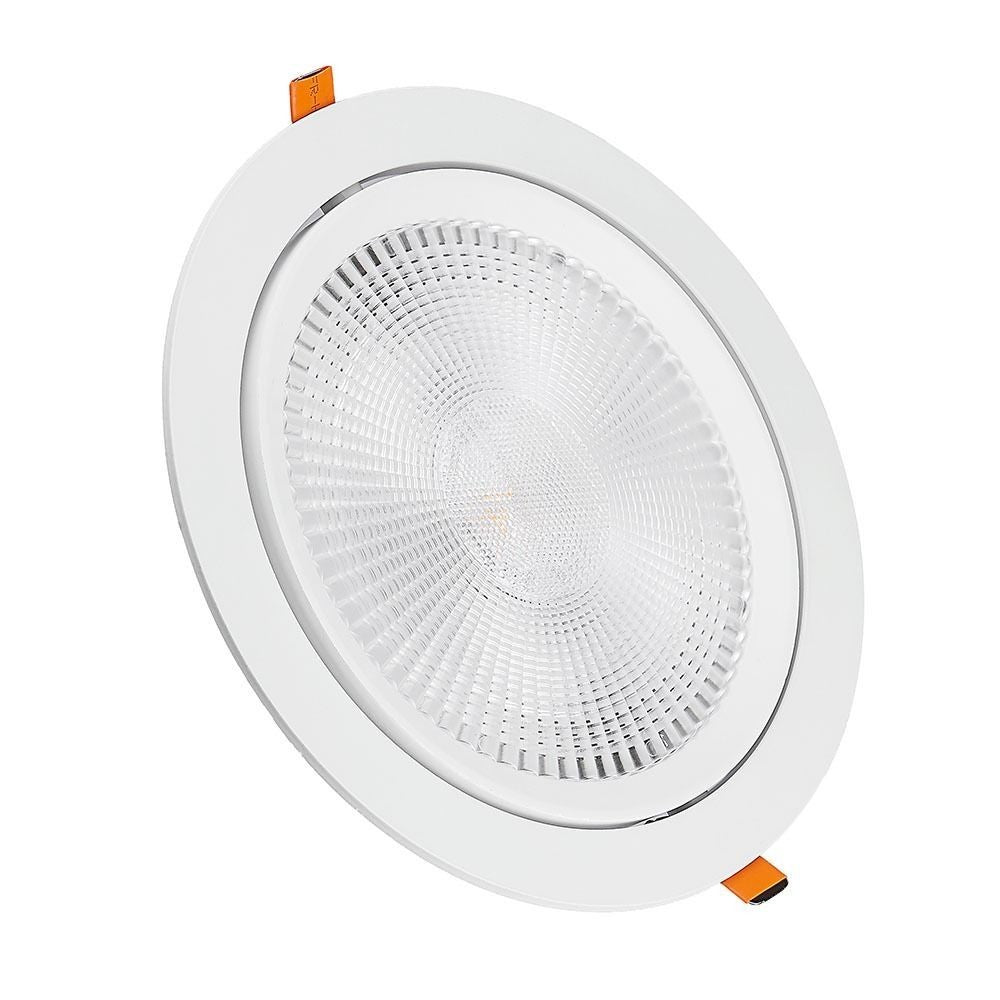 V-Tac 30W LED Spotlight - Hvid, Ø19,5 cm, Ø22,5 cm, 3 cm høj, Samsung LED chip, 2700lm, RA80, 230V