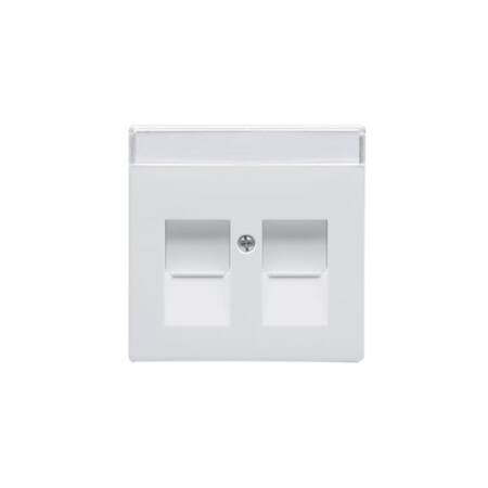 DATAUDTAG AFDÆKNING FOR 2 X RJ45 1M HVID