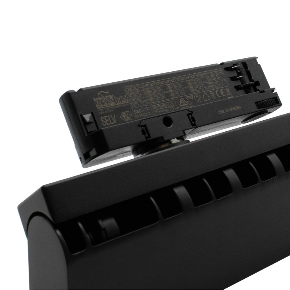 Justerbar LED lysskinne til 3-faset skinner, 36W, 23,5 cm, sort - LEDlife RA92, 230V input, 5500lm