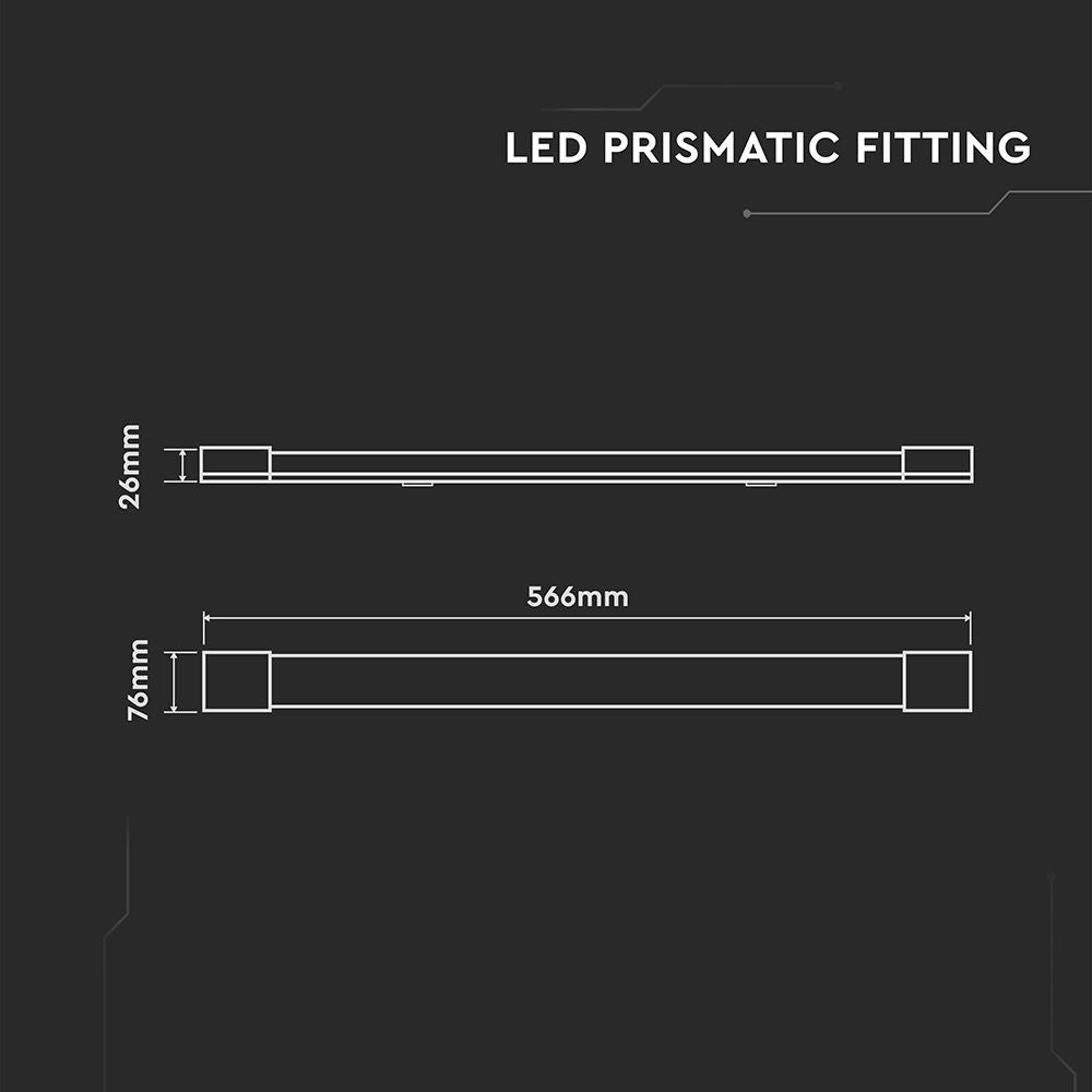 V-Tac 20W LED armatur - 60 cm, 230V, 2400lm, RA80, 3 års garanti
