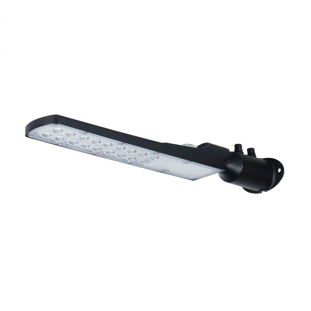 Streetos Slim 50W LED Udendørs Væglampe - Sort, 5000lm, RA80, IP65, 230V, 505x109x76mm, Skumringssensor