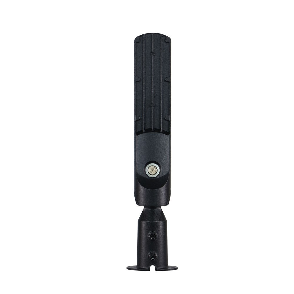 Slim 30W LED gadelampe - Neutral hvid, 230V, 140/85°, IP65, 423x109x76mm, sort, Skumringssensor.