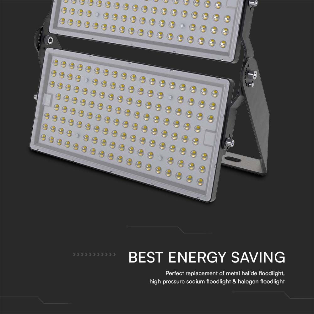 500W Super High Power LED Projektør med 1m Kabel, Sort Hus, IP65, 4000K, 135lm/W