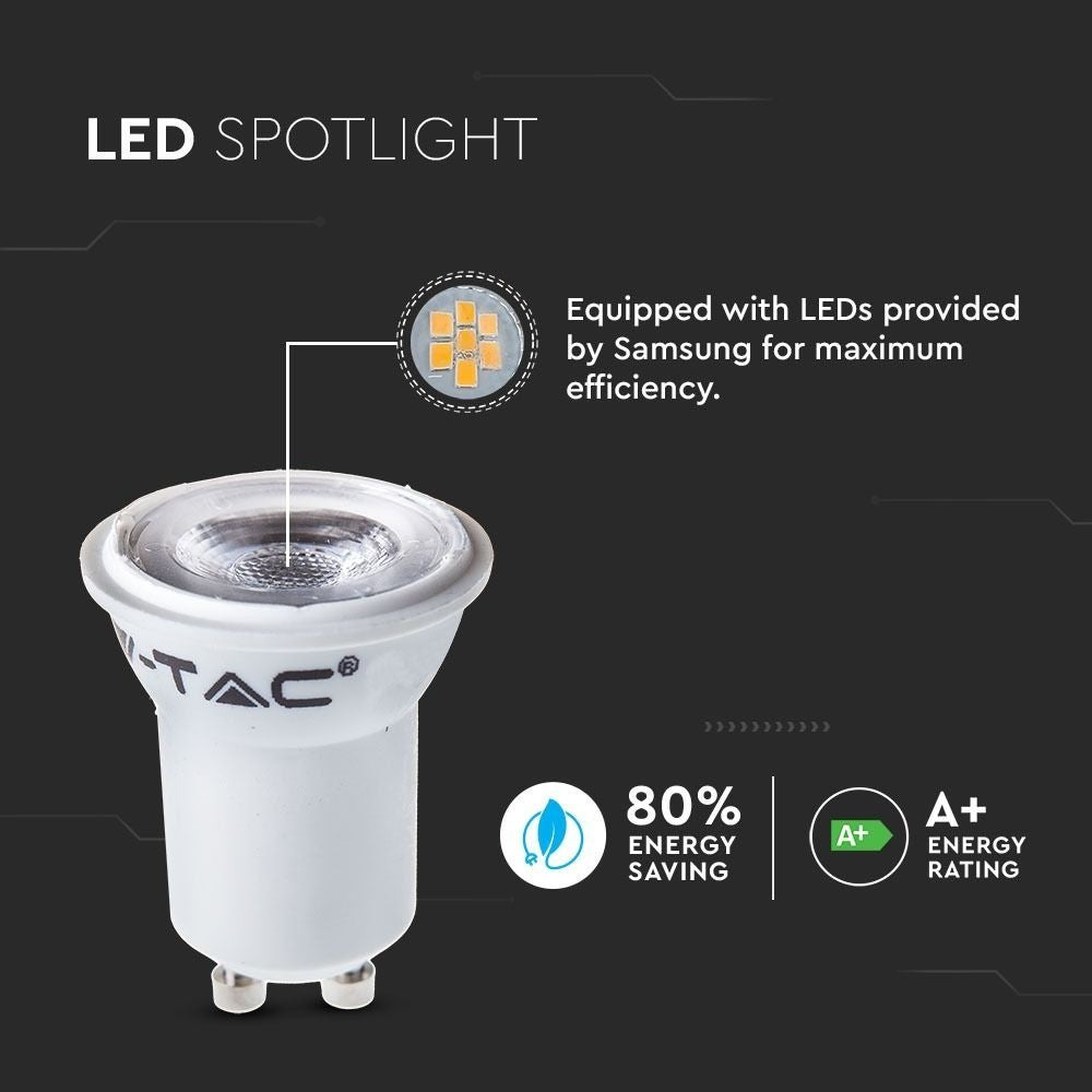V-Tac mini LED spot - 2W, Ø35 mm, 230V, mini GU10 - Erstatter 15W
