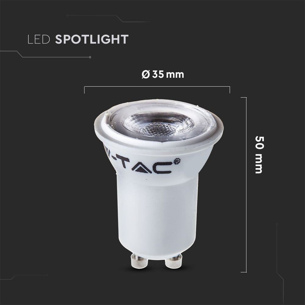 V-Tac mini LED spot - 2W, Ø35 mm, 230V, mini GU10 - Erstatter 15W