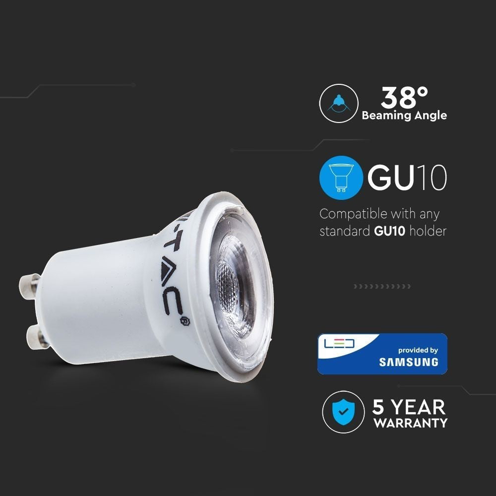 V-Tac mini LED spot - 2W, Ø35 mm, 230V, mini GU10 - Erstatter 15W