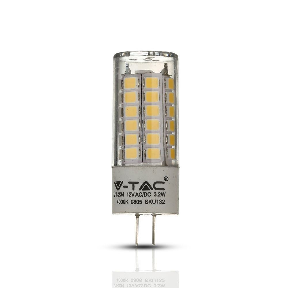 V-Tac 3,2W LED pære - Samsung LED chip, 12V, G4, 385lm, RA80, 5 års producentgaranti