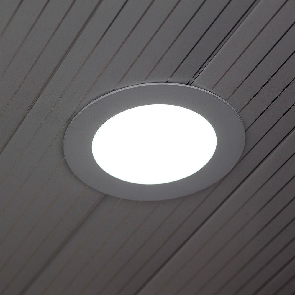 V-Tac 18W LED indbygningspanel - Ø21 cm hul, Ø22,5 cm mål, 230V, 1500lm, RA80, Flicker free