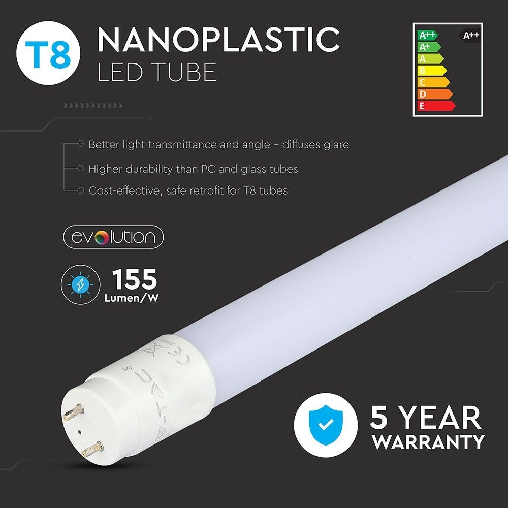 V-Tac T8-Performer150 Evo - 15W LED rør, 150 cm, 160lm/W, RA80, 5 års garanti