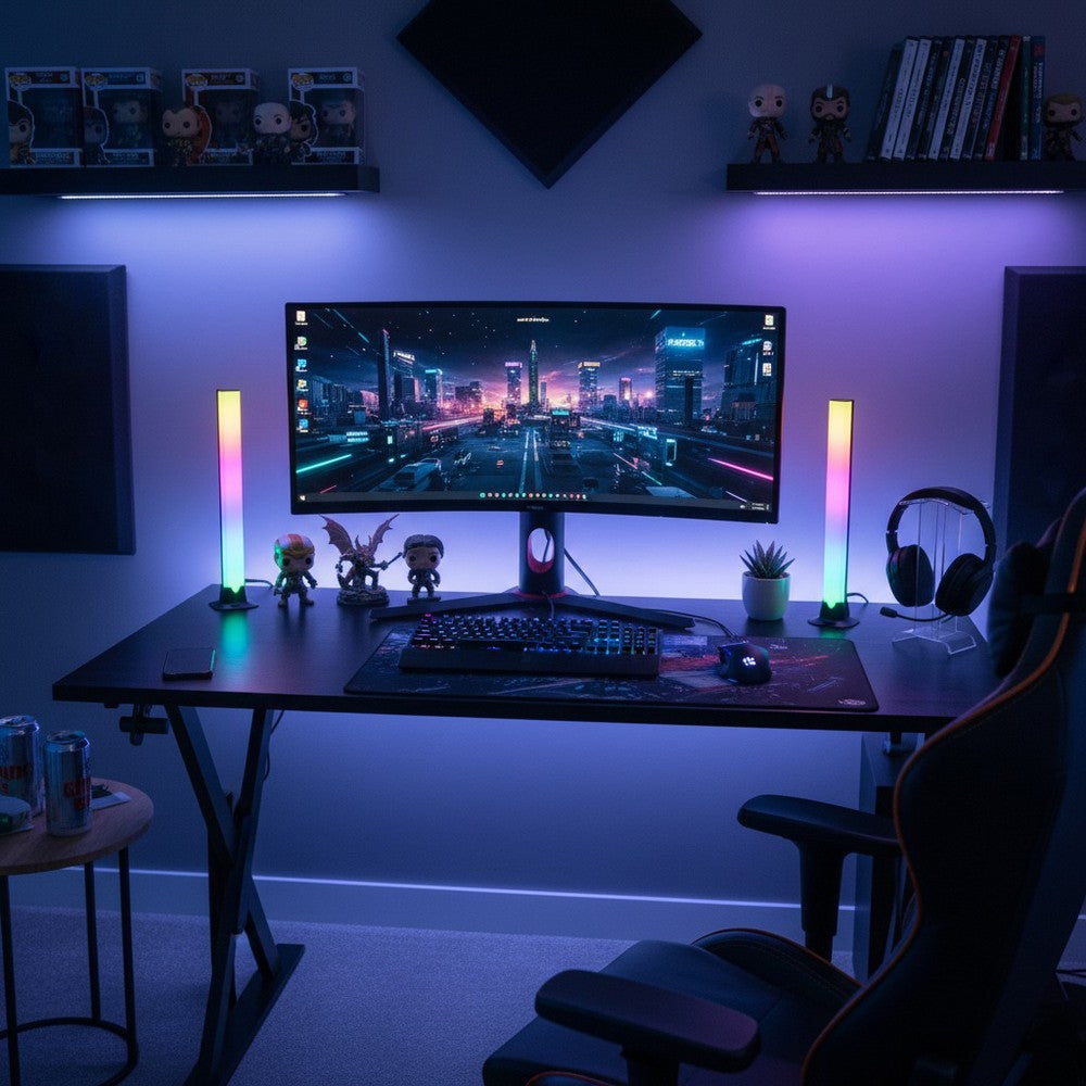 RGBIC ambient light bar - 42cm med Bluetooth og 5W effekt, inkl. 2 stk. USB-input, 5V, til stemningsfuld belysning