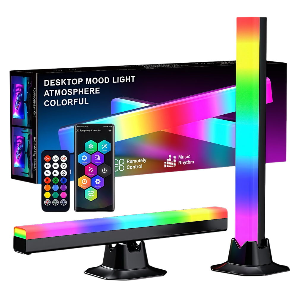 2 stk. RGBIC ambient light bar - 32cm, Bluetooth, 5W effekt, 5V USB-indgang