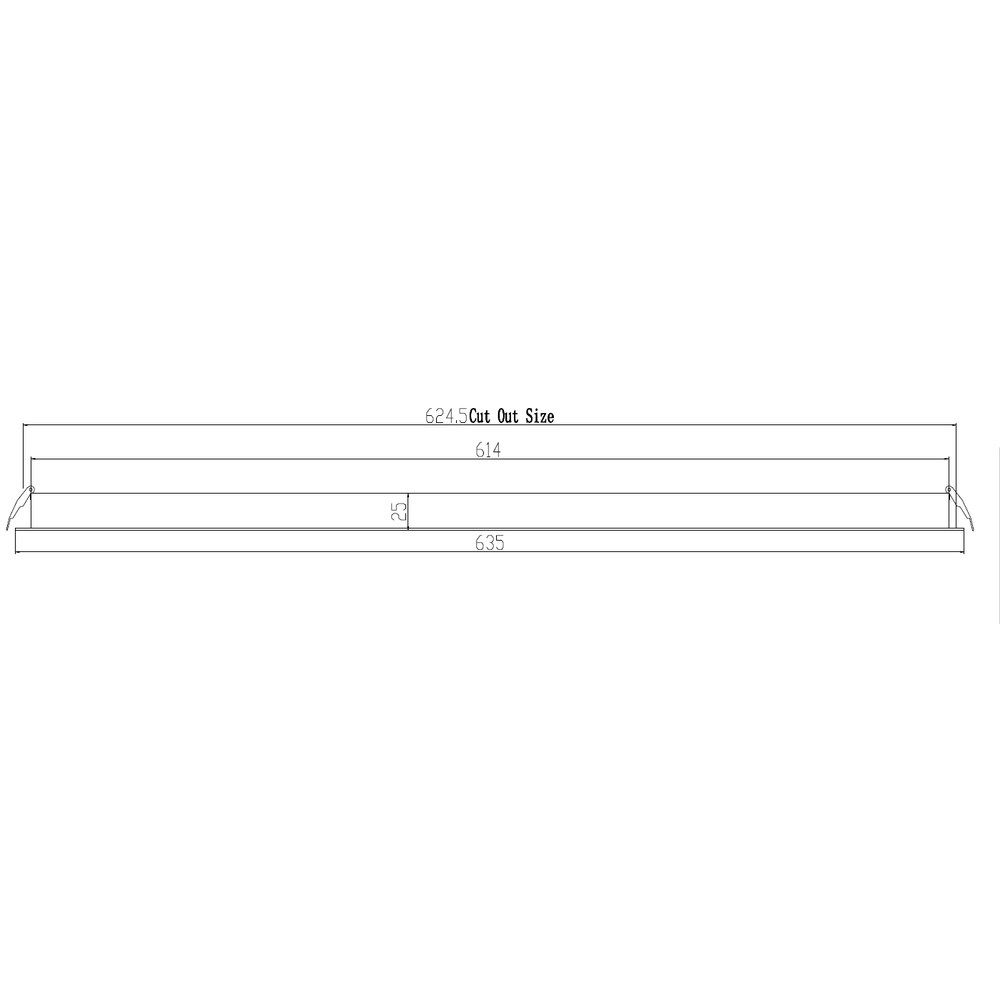 Indbygningsramme til 120x60 LED panel - Velegnet til Troldtekt og gips, hvid kant