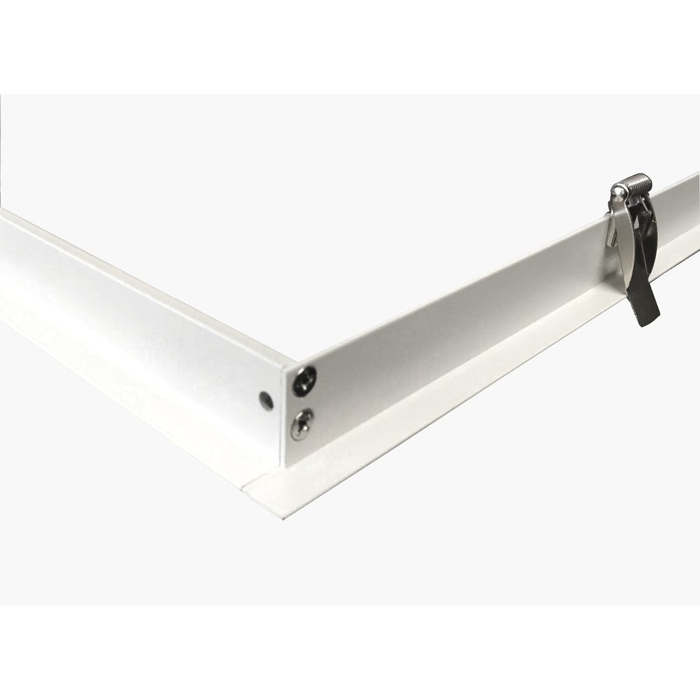 Indbygningsramme til 120x60 LED panel - Velegnet til Troldtekt og gips, hvid kant