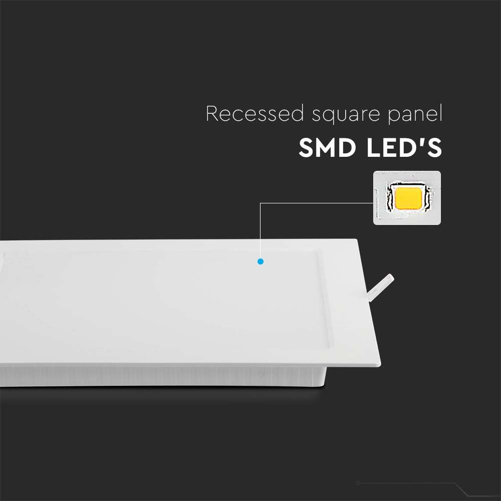 24W Bagbelyst Panel - 4000K, Firkantet LED Loftlampe med 2640lm og RA80 - Energibesparende belysning til ethvert rum