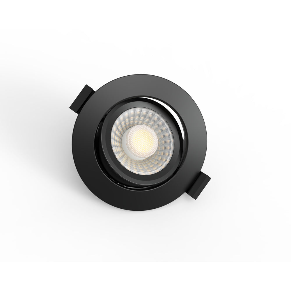 LEDlife Dim2Warm+CCT RA96 sort indbygningsspot - Ø8,3 cm, 7W, hvid kant, dæmpbar, IP65, 230V