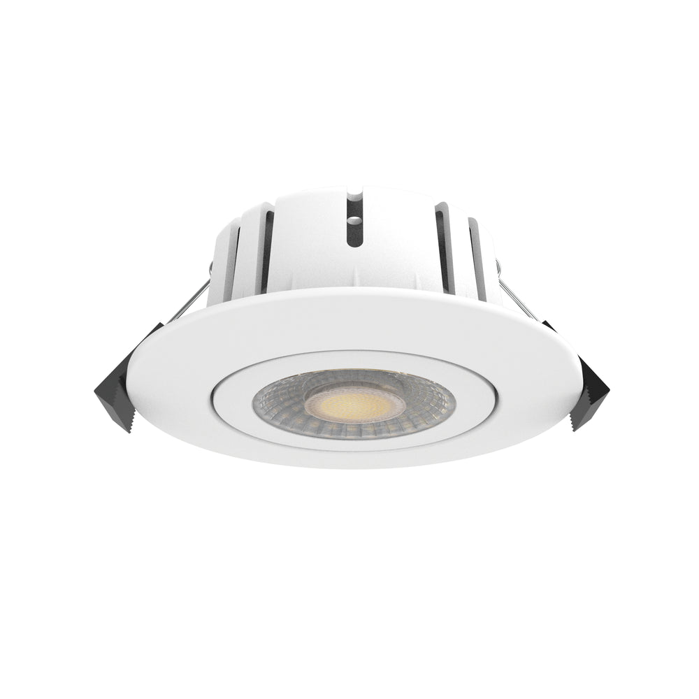 LEDlife Dim2Warm+CCT indbygningsspot - Roterbar, Ø8,3 cm, 7W, hvid kant, dæmpbar, 230V, RA96
