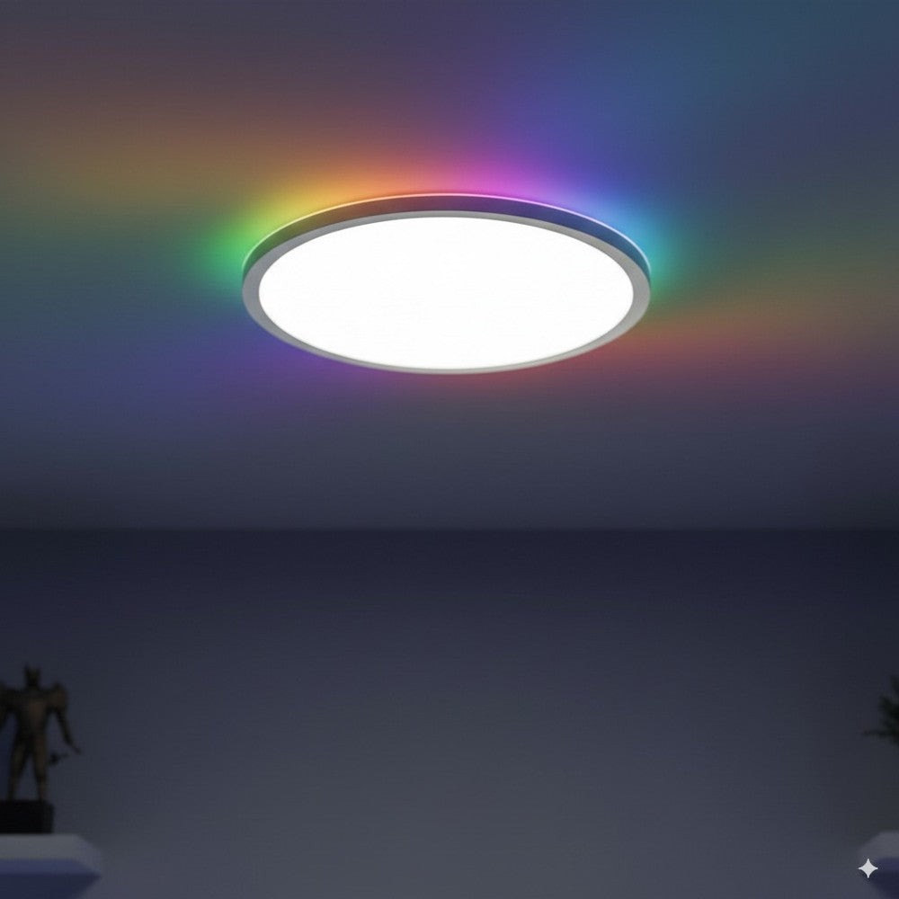 CCT loftlampe med RGBIC backlight - Ø30cm, 39W, Tuya, inkl. fjernbetjening - 230V, 2800lm