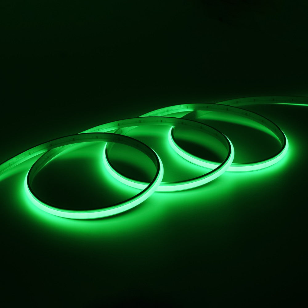 5m Grøn Dot-free COB-LED strip - IP20, 240 LED pr. meter, 24V, COB LED