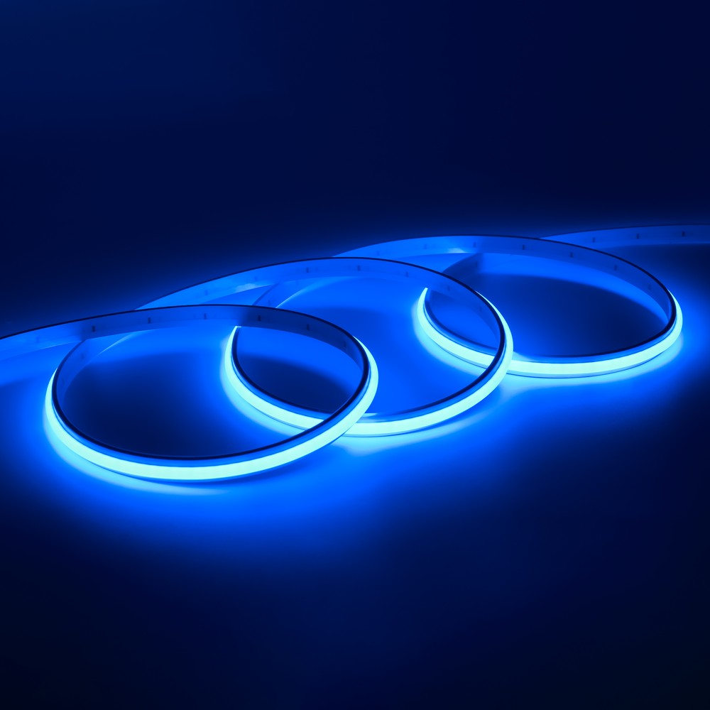 5m Blå Dot-free COB-LED strip - IP20, 240 LED pr. meter, 24V, COB LED