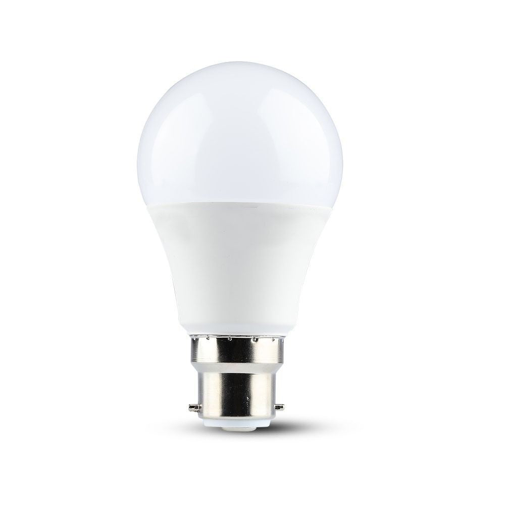 V-Tac 9W LED pære - Samsung LED chip, B22, 806lm, RA80, 5 års garanti