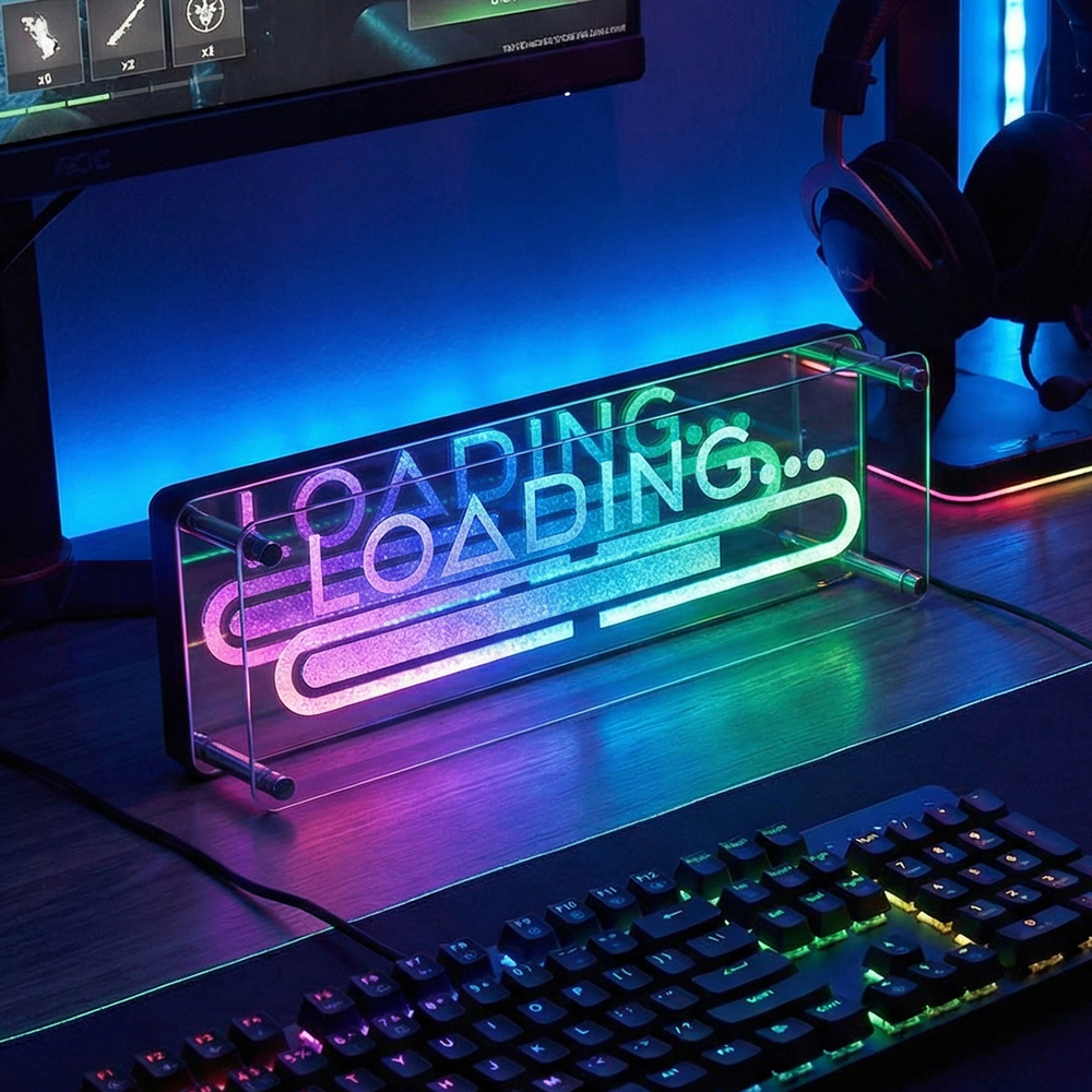 Neon skilt med RGBIC LED lys og Bluetooth til 5V USB-input