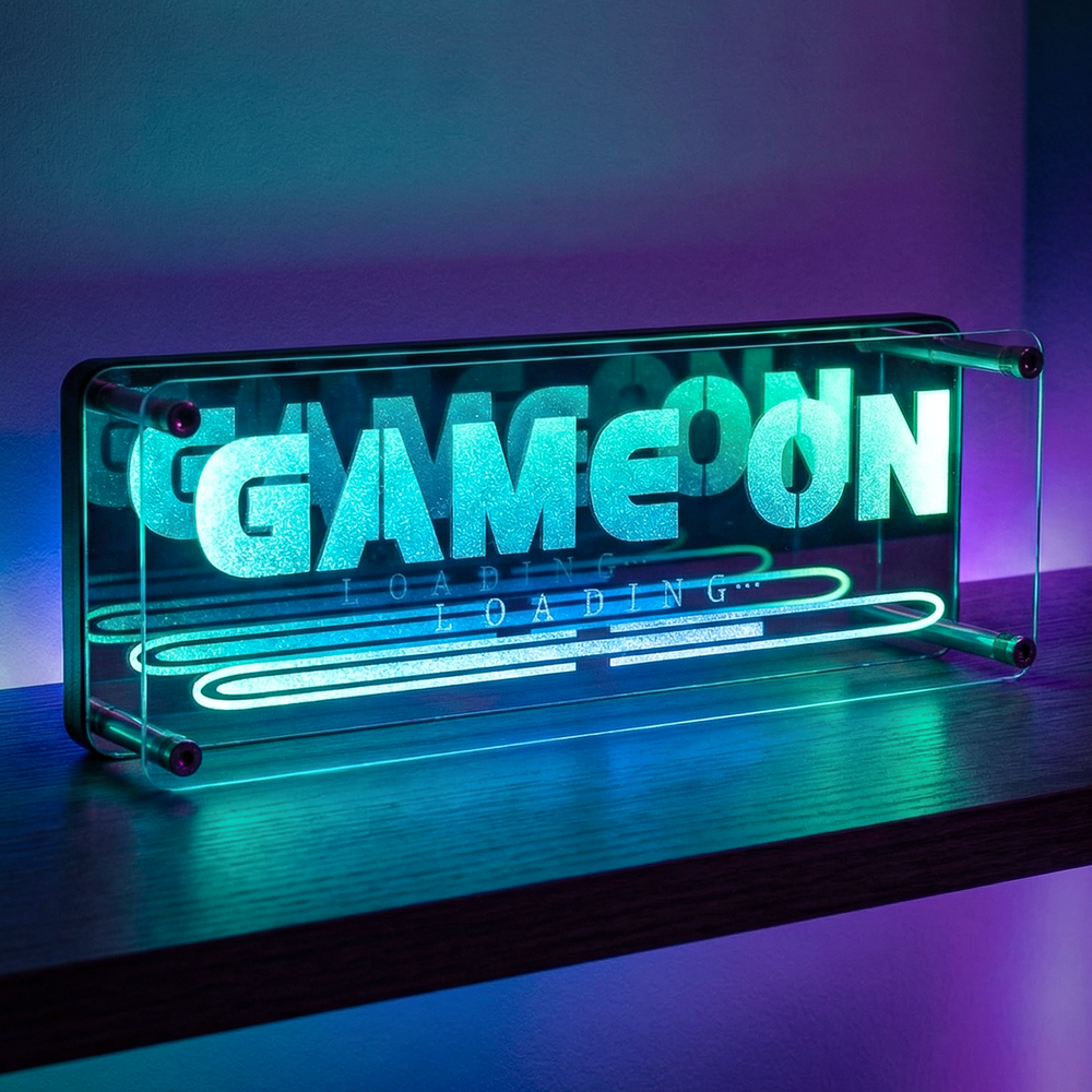 Neon LED RGBIC Bluetooth skilt til gaming med USB-indgang
