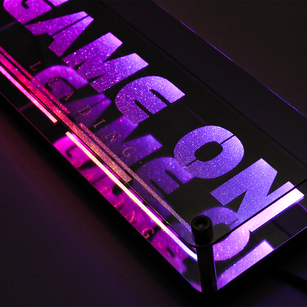Neon LED RGBIC Bluetooth skilt til gaming med USB-indgang