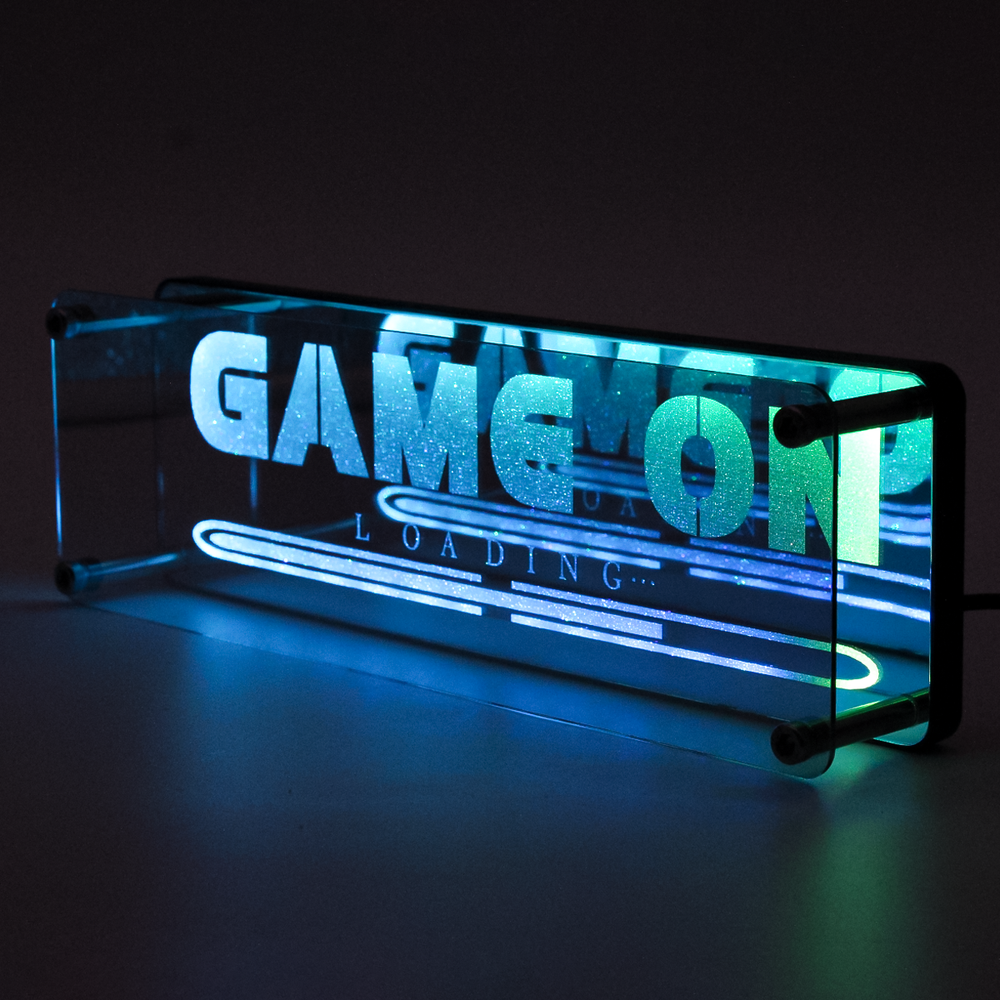 Neon LED RGBIC Bluetooth skilt til gaming med USB-indgang