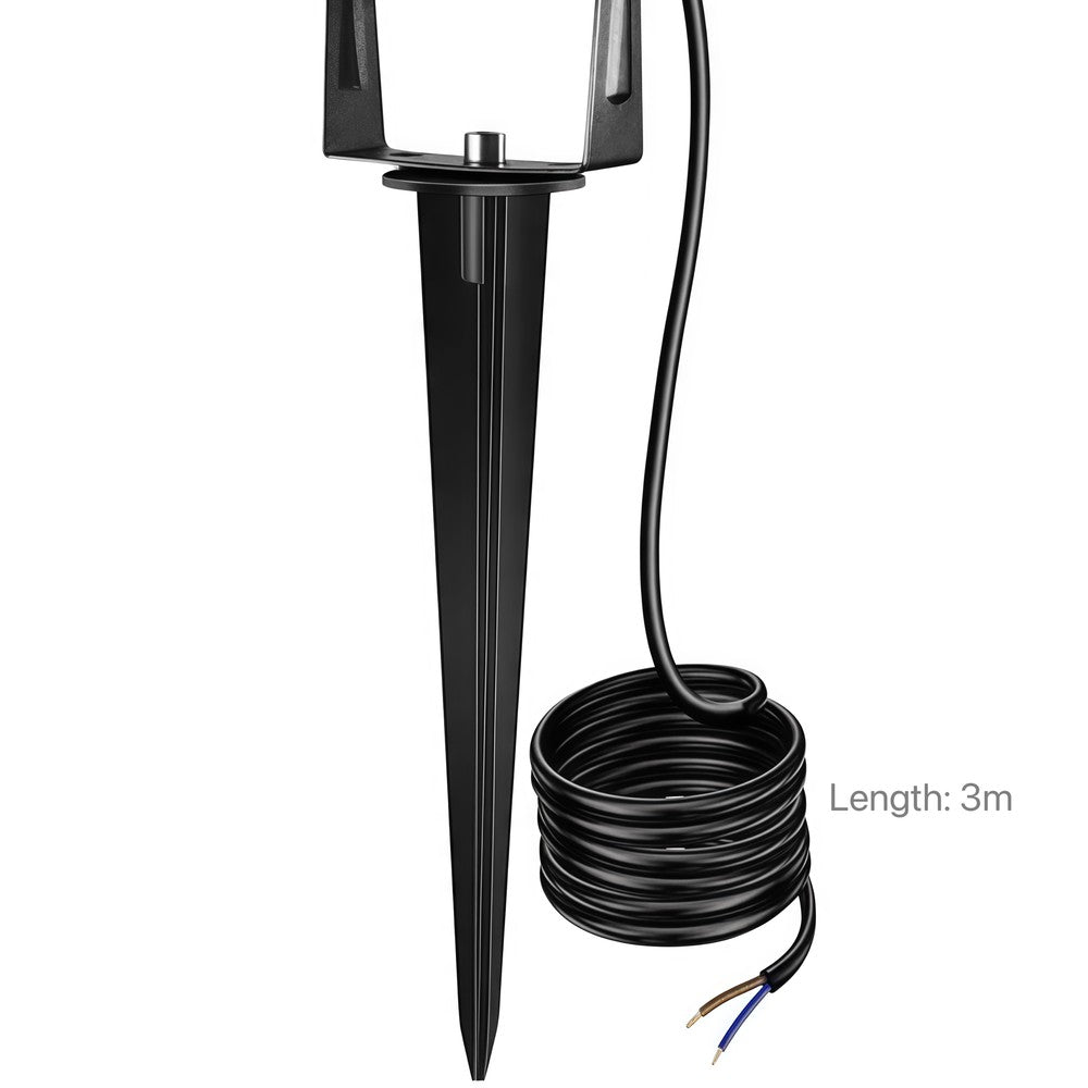 6W LED havelampe med spyd, sort finish, IP65-klassificeret, 12-24V, 450lm, erstatter 60W, RA82